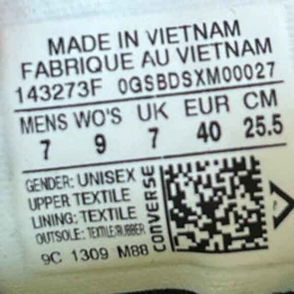 Converse All Star - Chuck Taylor Low - Sneakers - Black - Women's - 9 - 143273F - Picture 9 of 9